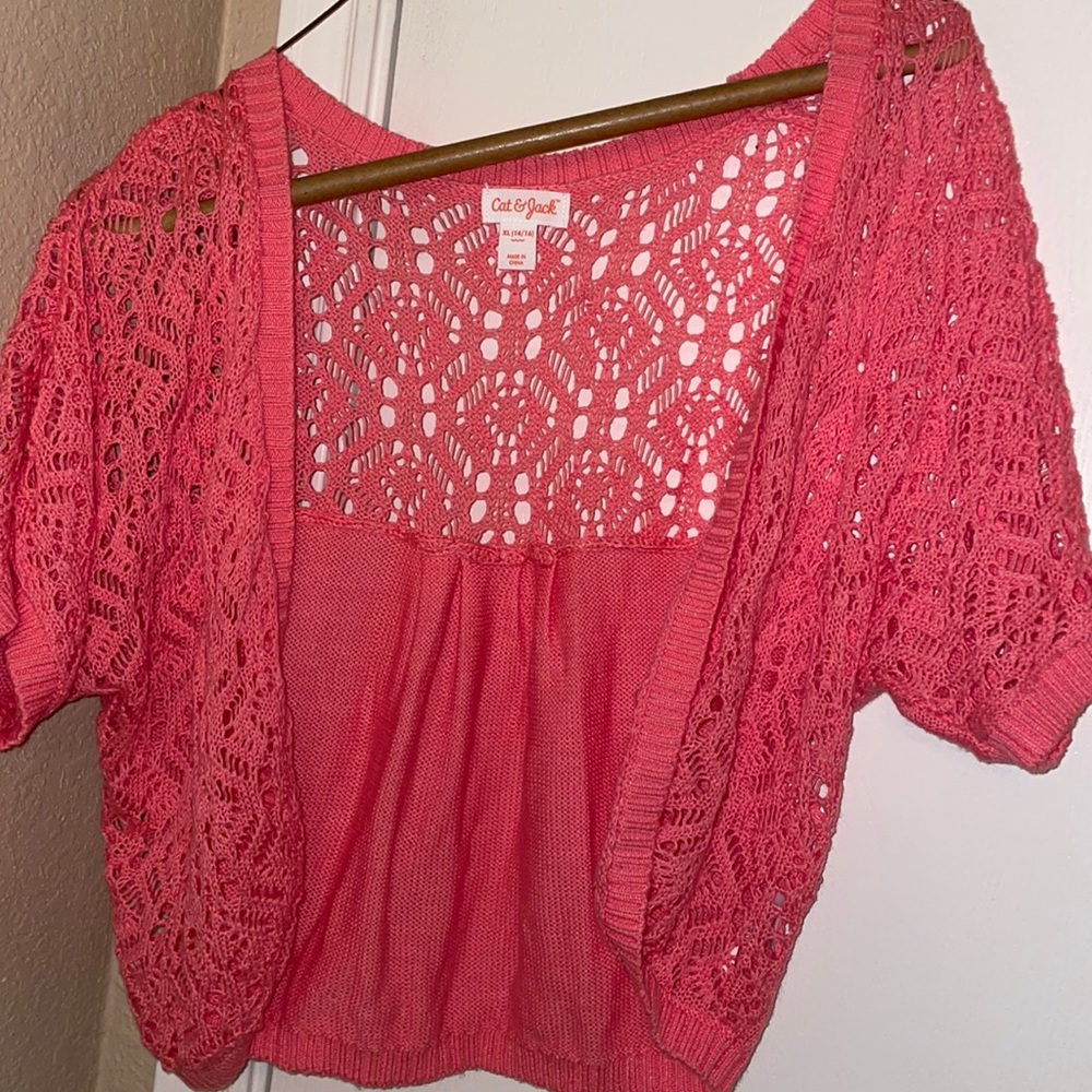 Cat and Jack pink Balarow knitted sweater size: girls 14-16